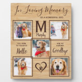Ter nagedachtenis 5 foto collage hond herinnering fotoplaat (Voorkant)