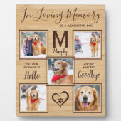 Ter nagedachtenis 5 foto collage Hondenherdenking Fotoplaat (Voorkant)