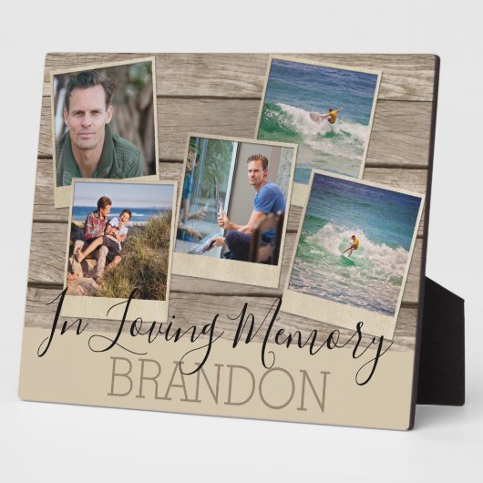 Ter nagedachtenis | 5 foto | Herdenkingsplaque Fotoplaat (Zijkant)