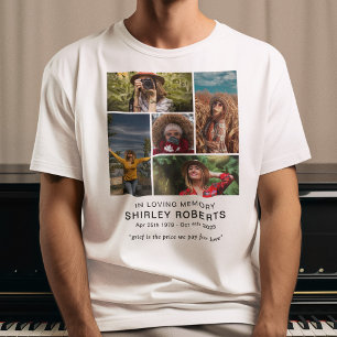 Ter nagedachtenis 5 x fotocollage-herdenkingsshirt t-shirt