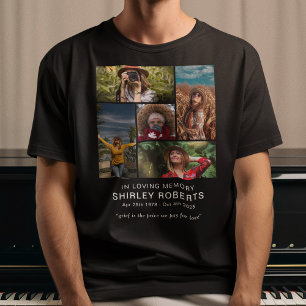 Ter nagedachtenis 5 x fotocollage-herdenkingsshirt t-shirt