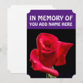 TER NAGEDACHTENIS AAN DE BEGRAFENIS VAN KAARTEN, R KAART (Voorkant / Achterkant)