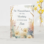 Ter nagedachtenis aan de verjaardag van Son With W Kaart (Gele Bloem)