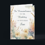Ter nagedachtenis aan de verjaardag van Son With W Kaart<br><div class="desc">De verjaardag van een zoon is een tijd van reflectie, liefde en herinnering. Deze oprechte kaart erkent de betekenis van de dag met een zacht wildflower-ontwerp in warme, aardse tinten. De zachte crème achtergrond verbetert het gevoel van rust, terwijl de boodschap zorgt voor rustig comfort. Een zinvolle manier om iemand...</div>