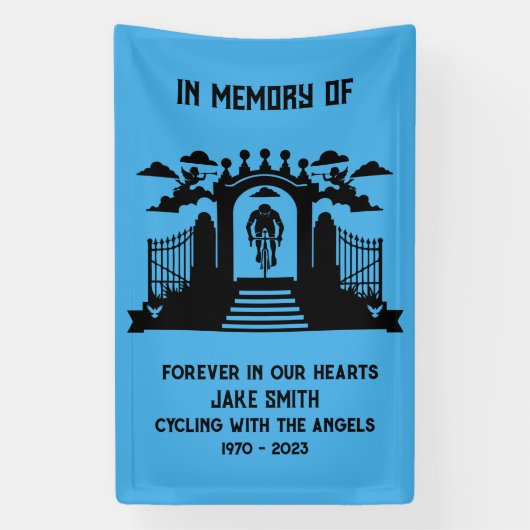 Ter nagedachtenis aan een begrafenis van een fiets spandoek (Verticaal)