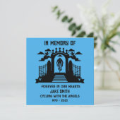 Ter nagedachtenis aan een fietser begrafenis kaart (Staand voorkant)