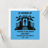 Ter nagedachtenis aan een fietser begrafenis kaart (Voorkant / Achterkant in situ)