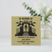 Ter nagedachtenis aan een fietser-begrafenis kaart (Staand voorkant)