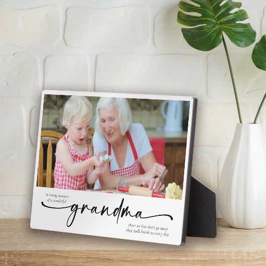 Ter nagedachtenis aan een geweldige oma tribute fotoplaat