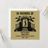 Ter nagedachtenis aan een golfers begrafenis kaart (Voorkant / Achterkant in situ)