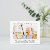 Ter nagedachtenis aan eenvoudige moderne fotomemoi briefkaart (Staand voorkant)