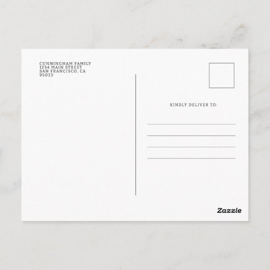 Ter nagedachtenis aan eenvoudige moderne fotomemoi briefkaart (Achterkant)