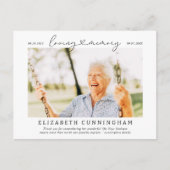 Ter nagedachtenis aan eenvoudige moderne fotomemoi briefkaart (Voorkant)