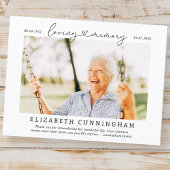 Ter nagedachtenis aan eenvoudige moderne fotomemoi briefkaart