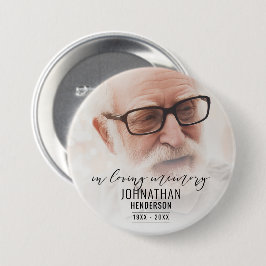 "Ter nagedachtenis aan" fototribute-speldje Ronde Button 7,6 Cm