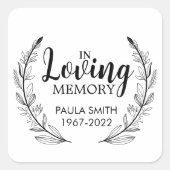Ter nagedachtenis Aan Funeraal Geschenk In liefdev Vierkante Sticker (Voorkant)