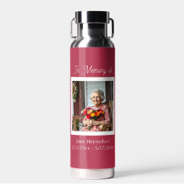 Ter nagedachtenis aan | Geschenk met foto Waterfles