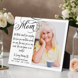 Ter nagedachtenis aan mama foto gedicht fotoplaat