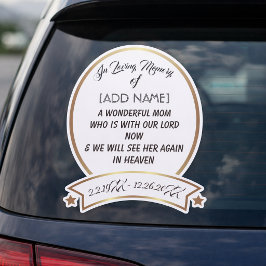 Ter nagedachtenis aan mama [NAAM INVOEGEN] Autosti Sticker