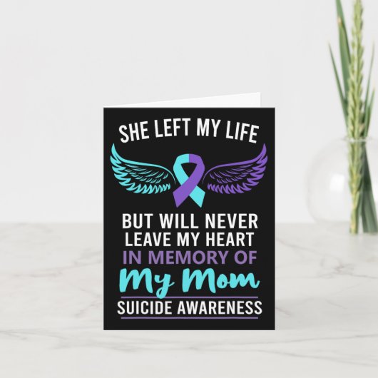 Ter nagedachtenis aan mama suicide awareness preve kaart (Voorkant)