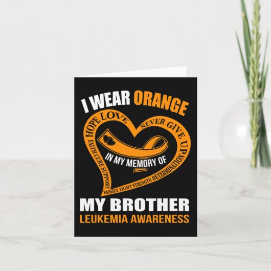 Ter nagedachtenis aan mijn broer LEUKEMIE BEWUSTZI Kaart (Voorkant)