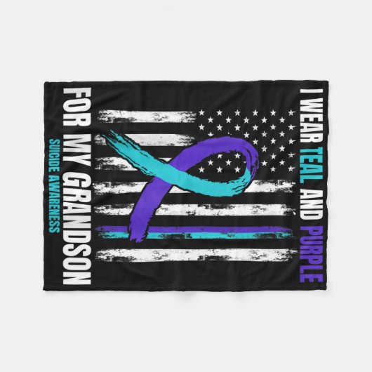 Ter nagedachtenis aan mijn kleinzoon Zelfmoord Bew Fleece Deken (Voorkant (Horizontaal))