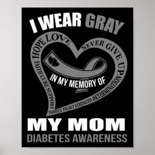 Ter nagedachtenis aan mijn moeder diabetes bewustz poster