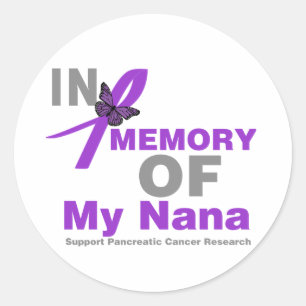 Ter nagedachtenis aan mijn Nana alvleesklier kanke Ronde Sticker