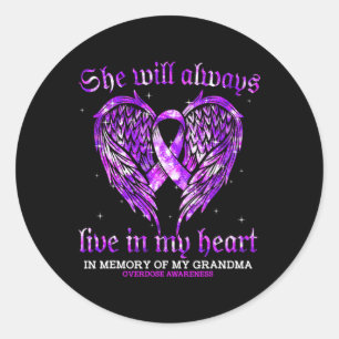 Ter nagedachtenis aan mijn oma Overdosis Bewusthei Ronde Sticker