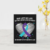 Ter nagedachtenis aan mijn schoonzuster Zelfmoordb Kaart (Gele Bloem)