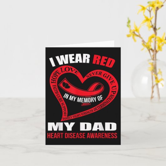 Ter nagedachtenis aan mijn vader Hartstichting  Kaart (Gele Bloem)