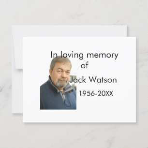 Ter nagedachtenis aan naam jaar foto moderne uitva briefkaart