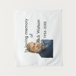 Ter nagedachtenis aan naam jaar foto moderne uitva wandkleed