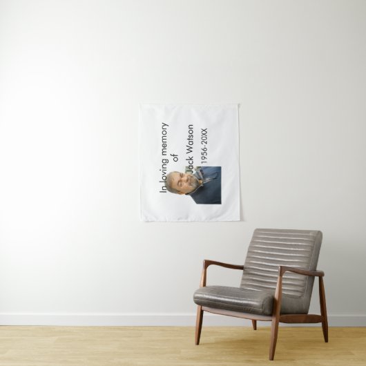 Ter nagedachtenis aan naam jaar foto moderne uitva wandkleed (In situ)