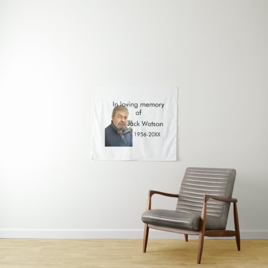 Ter nagedachtenis aan naam jaar foto moderne uitva wandkleed (In Situ (horizontaal))