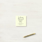 Ter nagedachtenis aan naam rouw geschenk post-it® notes (Op bureau)