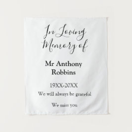 Ter nagedachtenis aan naam rouw herinnering aanden wandkleed