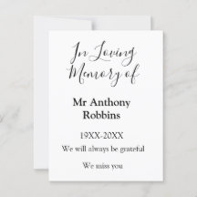 Ter nagedachtenis aan naam rouwboekje aandenken