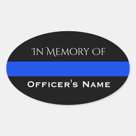 TER NAGEDACHTENIS AAN OMGEKOMEN AGENT THIN BLUE LI OVALE STICKER (Voorkant)