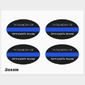 TER NAGEDACHTENIS AAN OMGEKOMEN AGENT THIN BLUE LI OVALE STICKER (Vel)