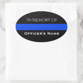 TER NAGEDACHTENIS AAN OMGEKOMEN AGENT THIN BLUE LI OVALE STICKER (Tas)