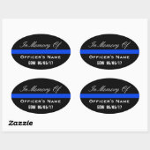 TER NAGEDACHTENIS AAN OMGEKOMEN AGENT THIN BLUE LI OVALE STICKER (Vel)