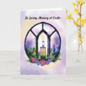 Ter nagedachtenis aan Pasen Glas in lood Candle Fl Kaart (Gele Bloem)