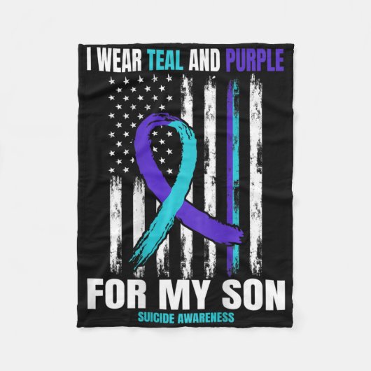Ter nagedachtenis aan Son Suicide Awareness Flag C Fleece Deken (Voorkant)