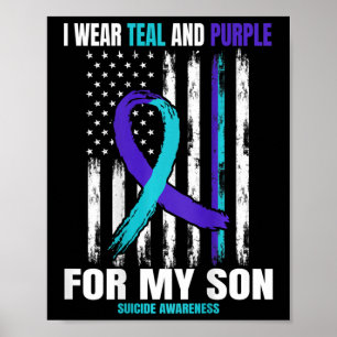 Ter nagedachtenis aan Son Suicide Awareness Flag C Poster