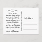 Ter nagedachtenis aan Sympathie, dank u fotocollag Briefkaart (Achterkant)