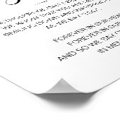 Ter nagedachtenis aan u Black White Memorial Weddi Poster (Hoek)