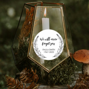 Ter nagedachtenis aan. We zullen je nooit vergeten Ronde Sticker