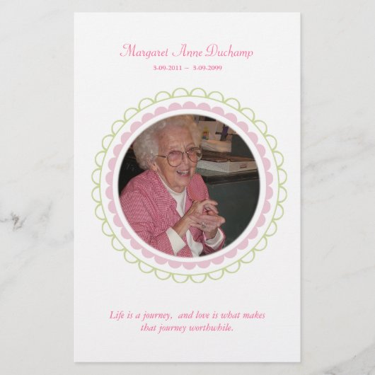 Ter nagedachtenis Aandenken Uitvaart Foto Hand-out Flyer (Voorkant)