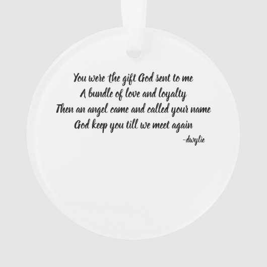 Ter nagedachtenis - Black Lab aanpasbaar monument Ornament (achterkant)